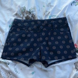 Navy blue and white spotted Cherokee shorts